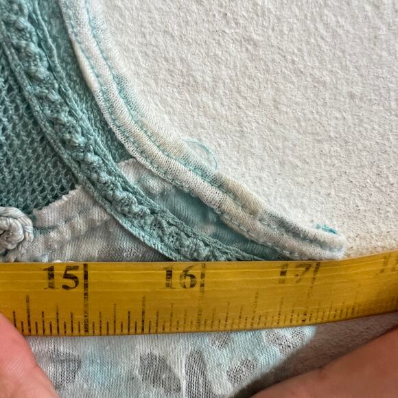 Vintage Blue Embroidered Tank Top Mermaid Fairycore Y2K Boho Festival Small - Picture 7 of 7